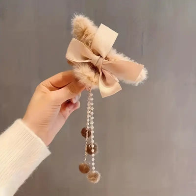 Plush Bow Hair Clip