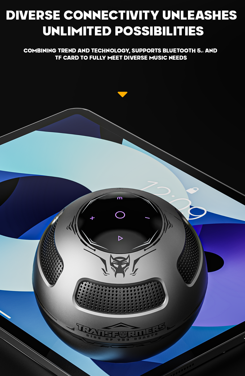 TF-Y17 Bluetooth 5.4 Speaker – Mech-Inspired Design with Stand | Deep Bass | Touch Interface