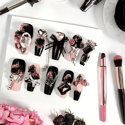 Dark Bloom Nails