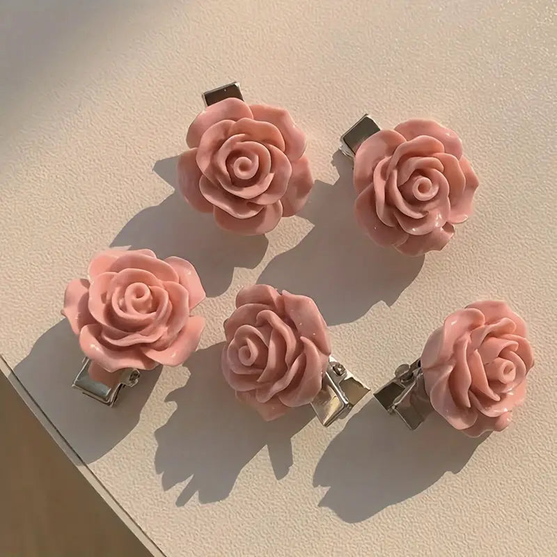 Pink Rose Hair Pins (10)
