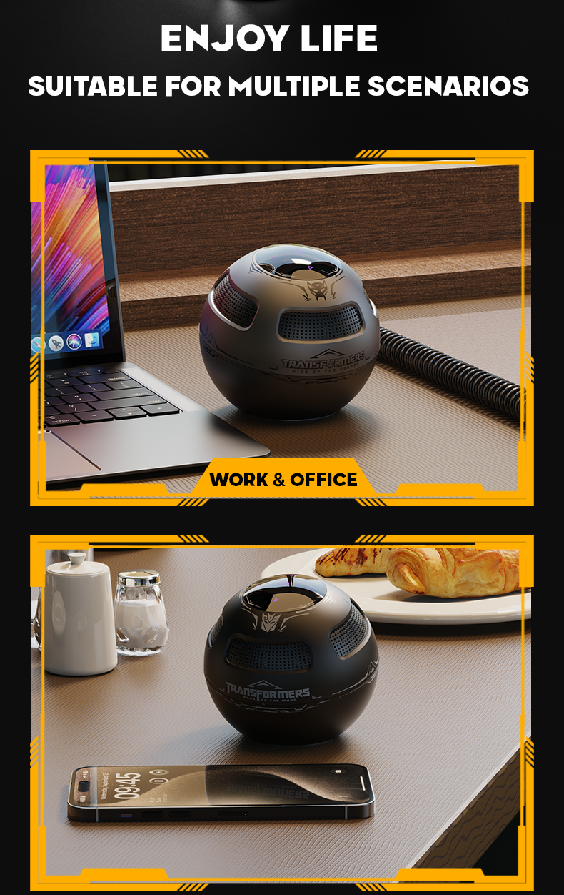 TF-Y17 Bluetooth 5.4 Speaker – Mech-Inspired Design with Stand | Deep Bass | Touch Interface