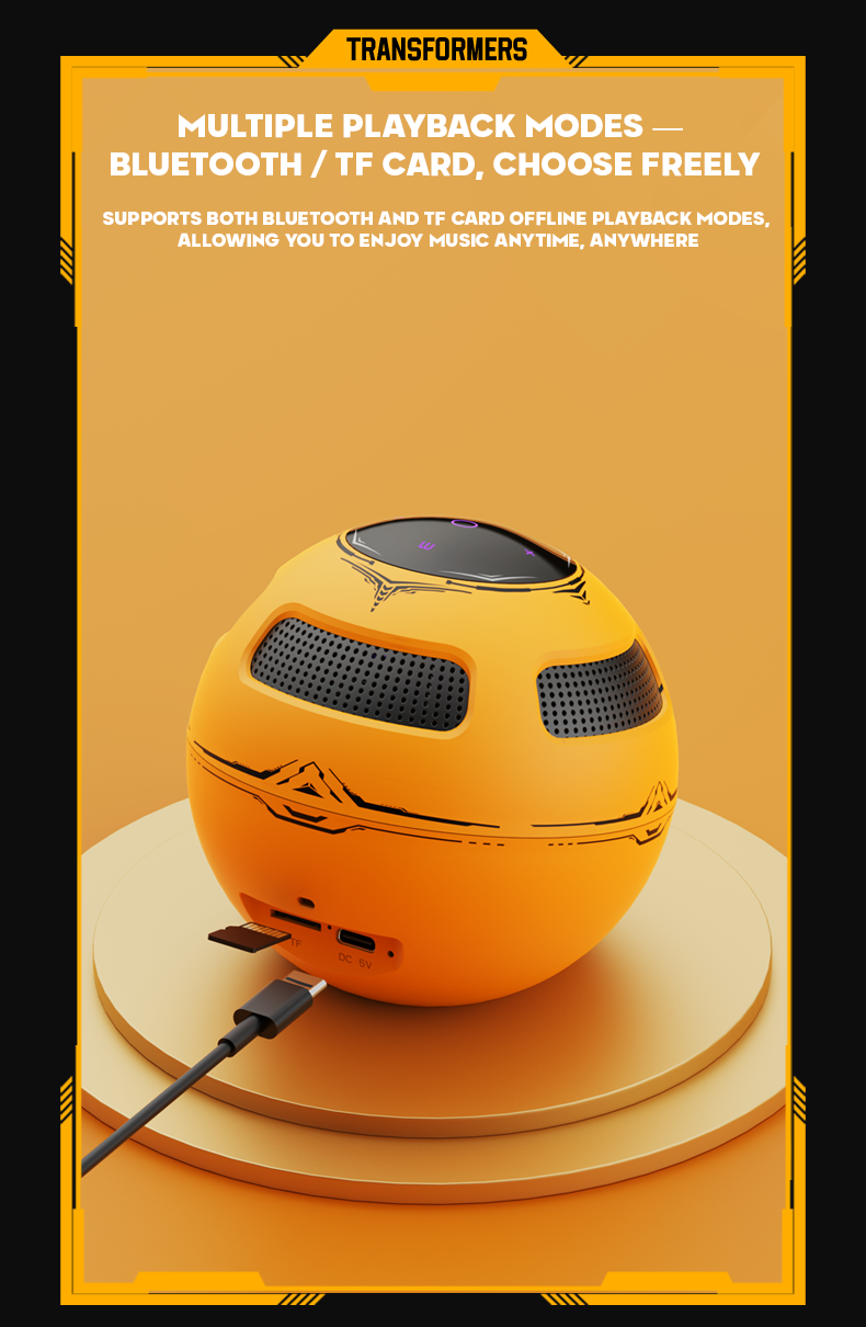 TF-Y17 Bluetooth 5.4 Speaker – Mech-Inspired Design with Stand | Deep Bass | Touch Interface
