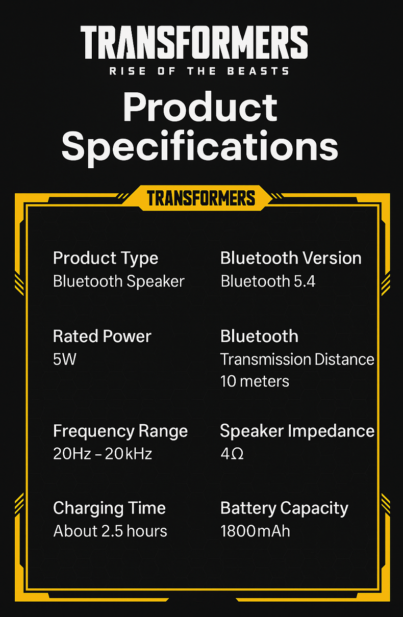TF-Y17 Bluetooth 5.4 Speaker – Mech-Inspired Design with Stand | Deep Bass | Touch Interface