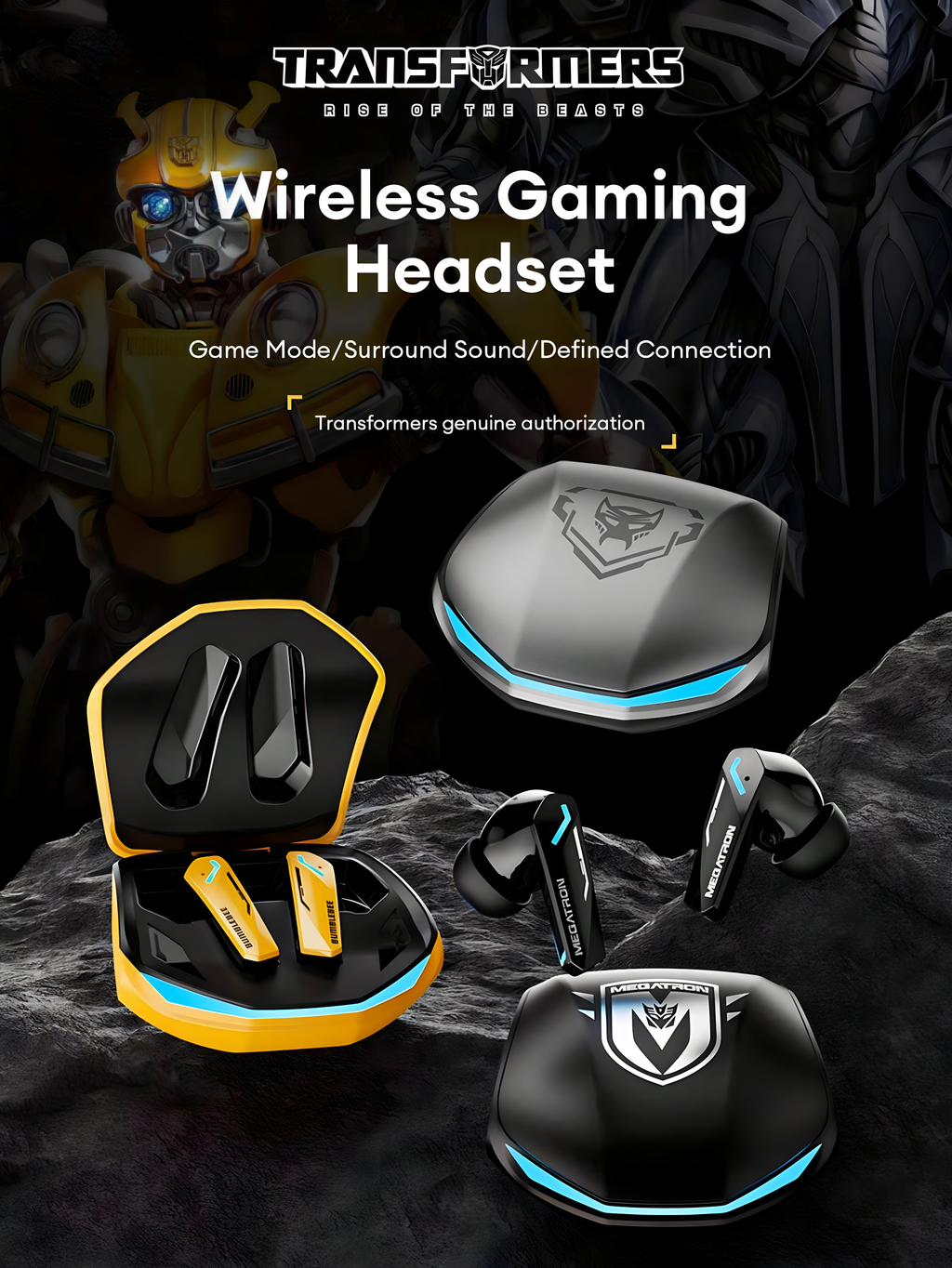Bumblebee Earbuds T-10 + Thumb Sleeves GIFT + Music Mode + Gaming Mode