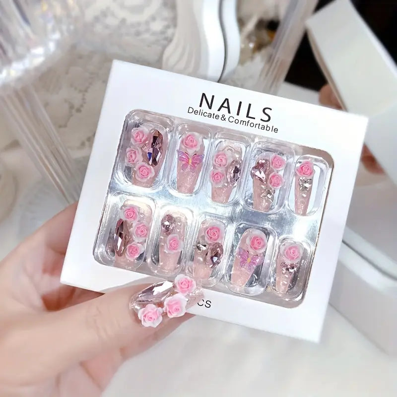 3D Fairy Rose Nails