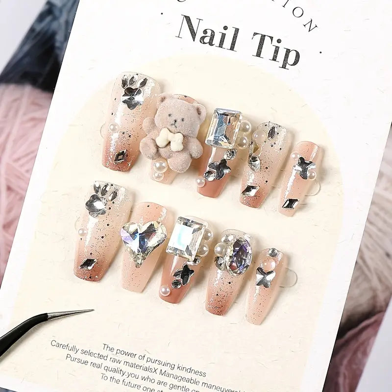 Teddy Glam Nails