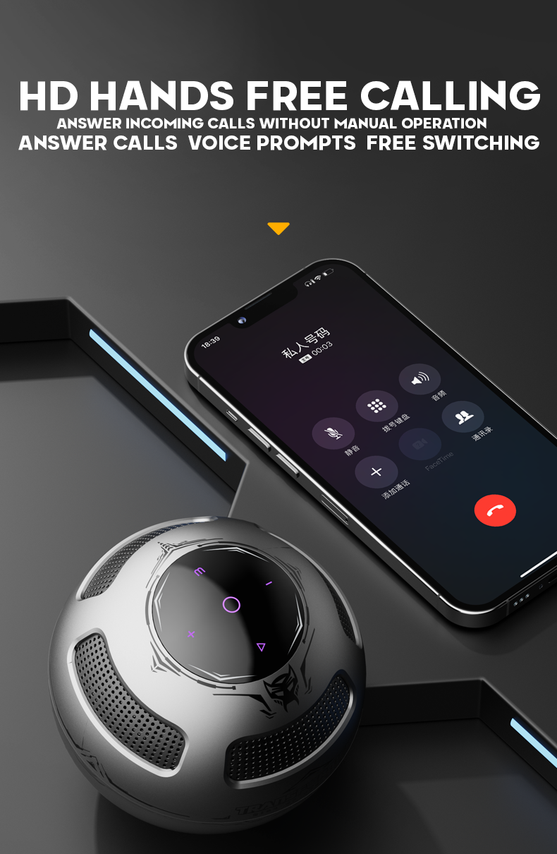 TF-Y17 Bluetooth 5.4 Speaker – Mech-Inspired Design with Stand | Deep Bass | Touch Interface