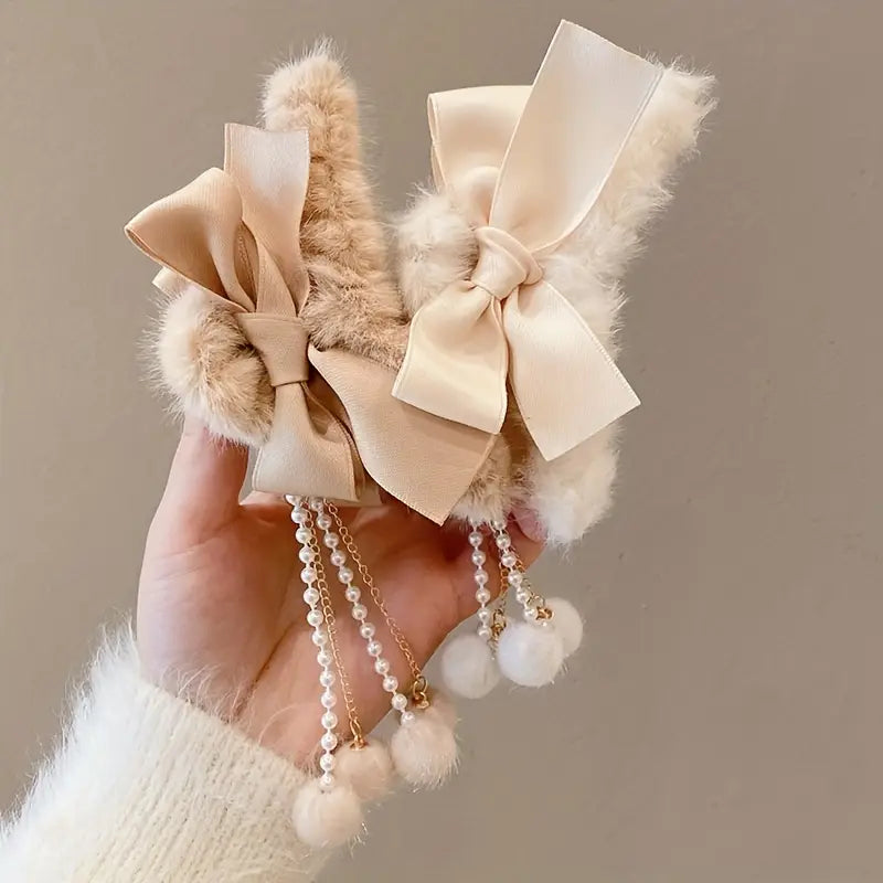 Plush Bow Hair Clip