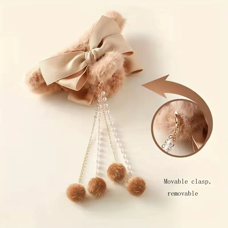 Plush Bow Hair Clip