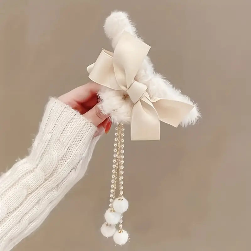 Plush Bow Hair Clip