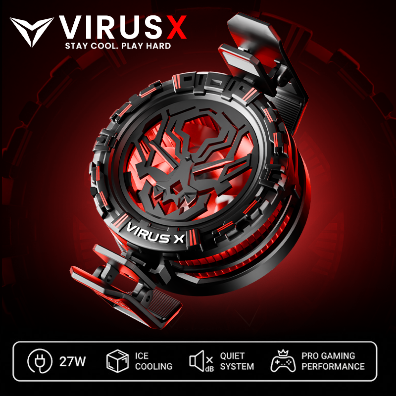 VIRUS X Cooling Fan – Gaming Cooler for Android & iPhone - PUBG | COD | Free Fire
