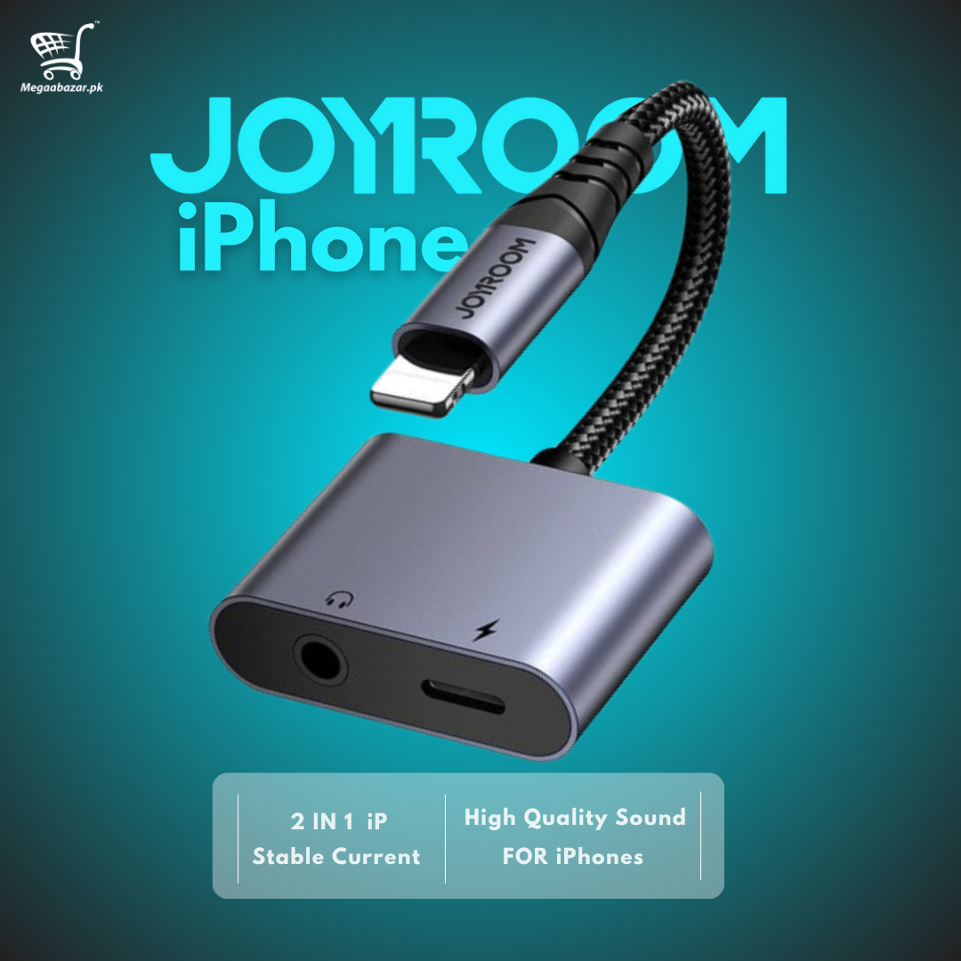 2-in-1 Audio Adapter Joyroom SY-L01  (Lightning to 3.5mm+Lightning)-Black