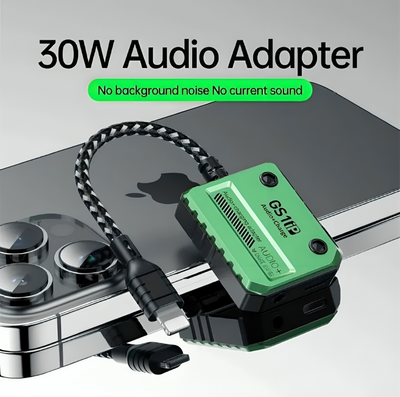 Plextone GS1 iPhone Lightning Splitter Adapter to 3.5mm Converter with PD 30W Fast Charge