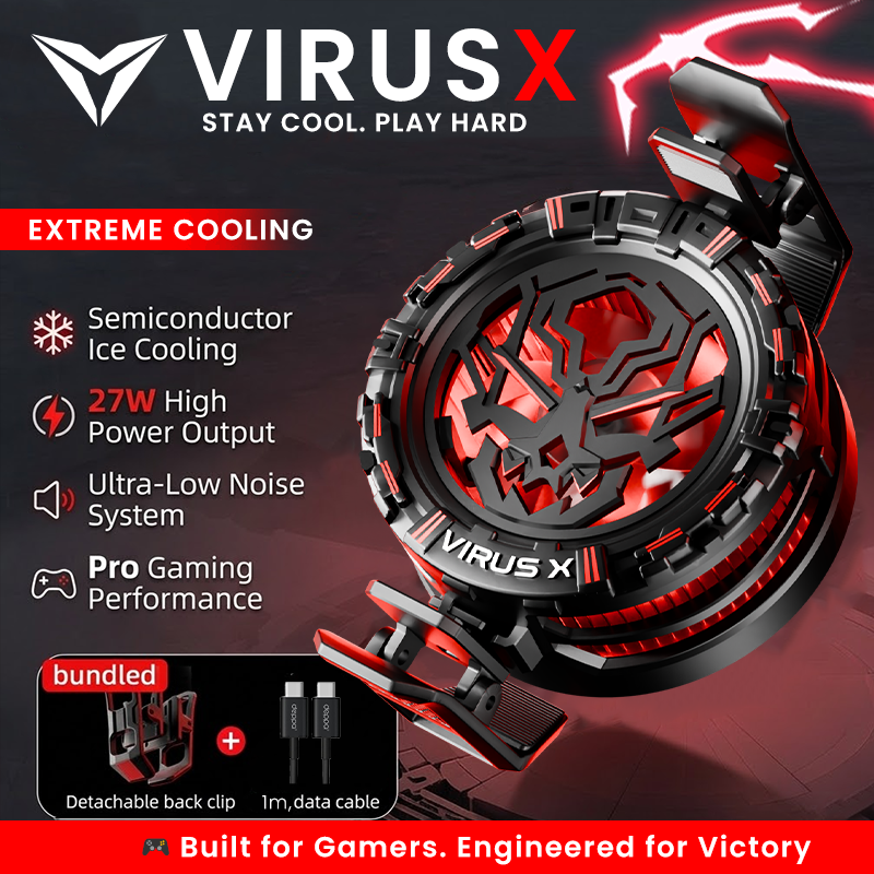VIRUS X Cooling Fan – Gaming Cooler for Android & iPhone - PUBG | COD | Free Fire