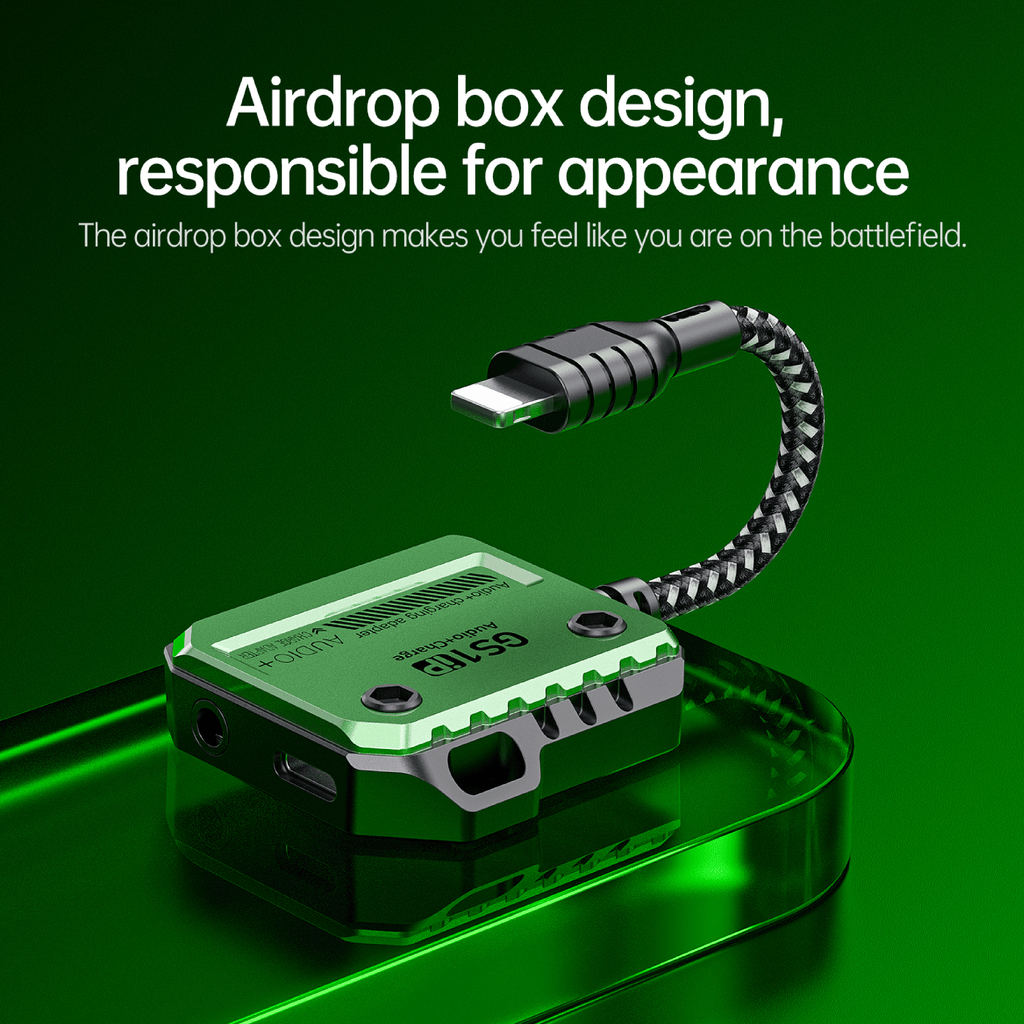 Plextone GS1 iPhone Lightning Splitter Adapter to 3.5mm Converter with PD 30W Fast Charge