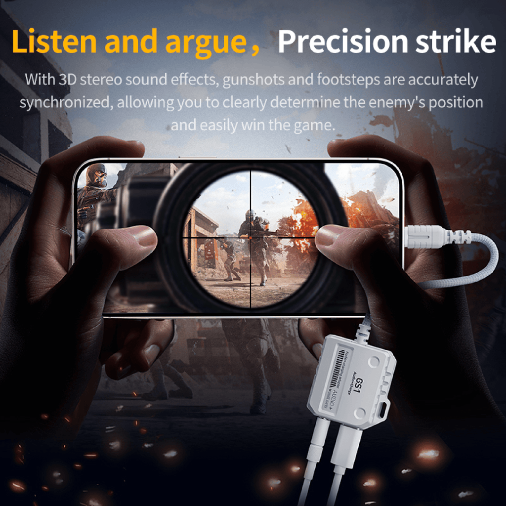 2 in 1 Splitter Type C - 3.5mm & Type C + C Plextone GS1 Adapter with Charging - White