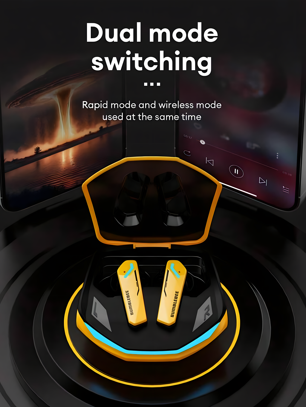 Bumblebee Earbuds T-10 + Thumb Sleeves GIFT + Music Mode + Gaming Mode