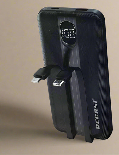 Power Bnak 10000 mAh Portable Charger With Built in Cables RE-PB044
