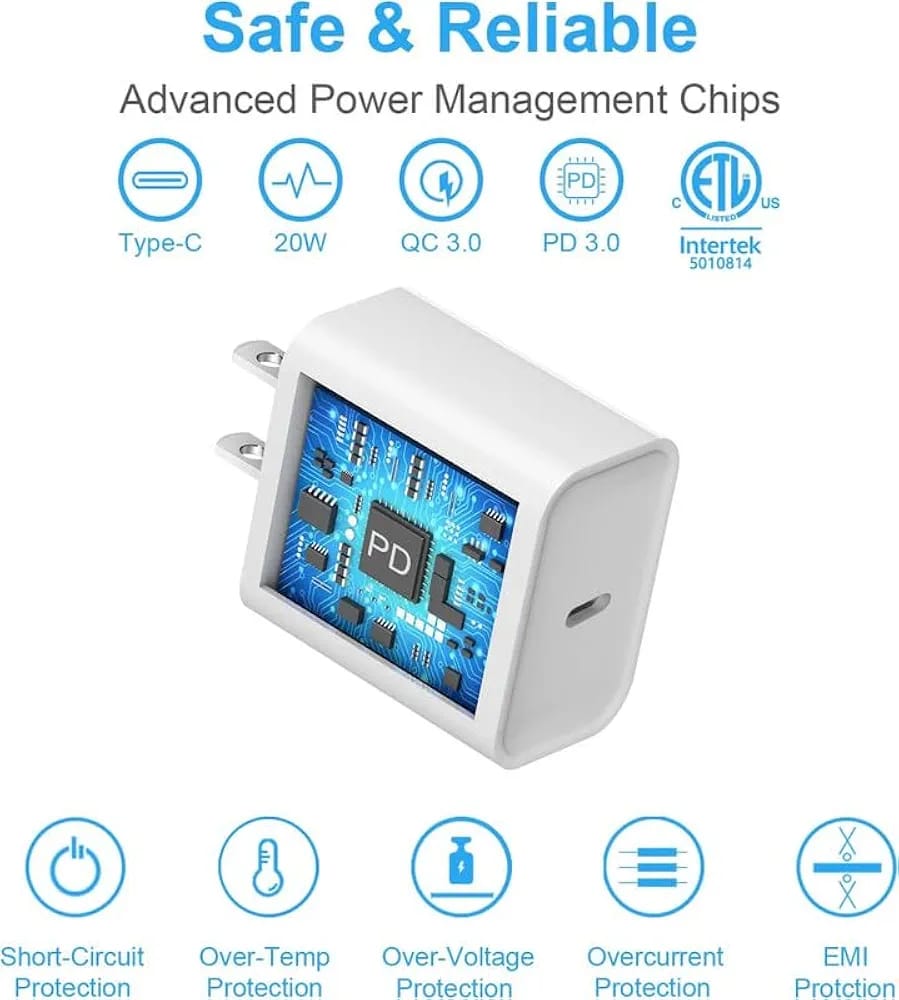 Original Apple 20W Charger – Fast Charging USB-C Adapter for iPhone/iPad
