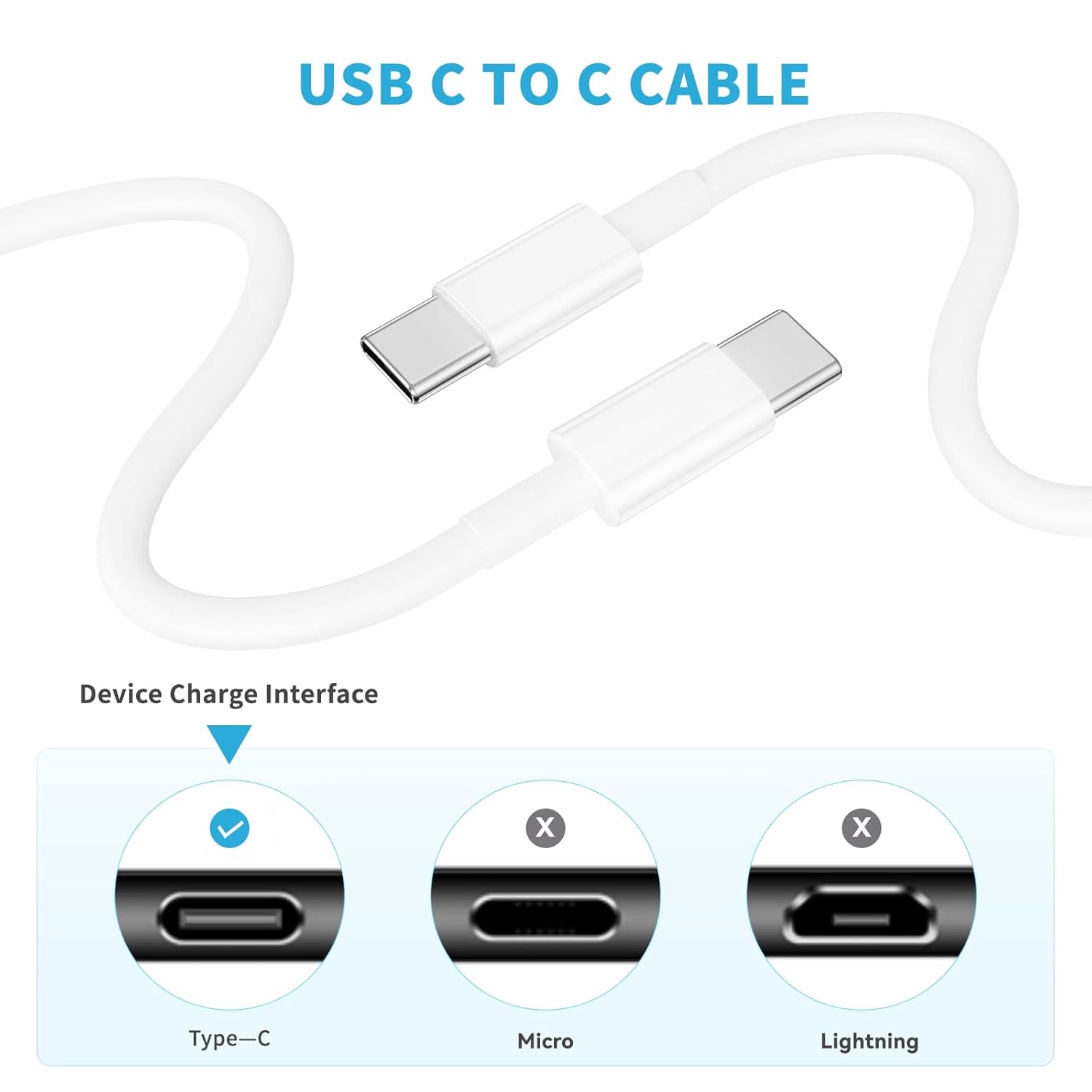 Apple Original Type-C to Type-C Cable | 60W Fast Charging | 1m