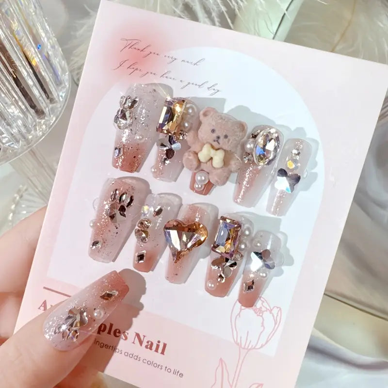 Teddy Glam Nails