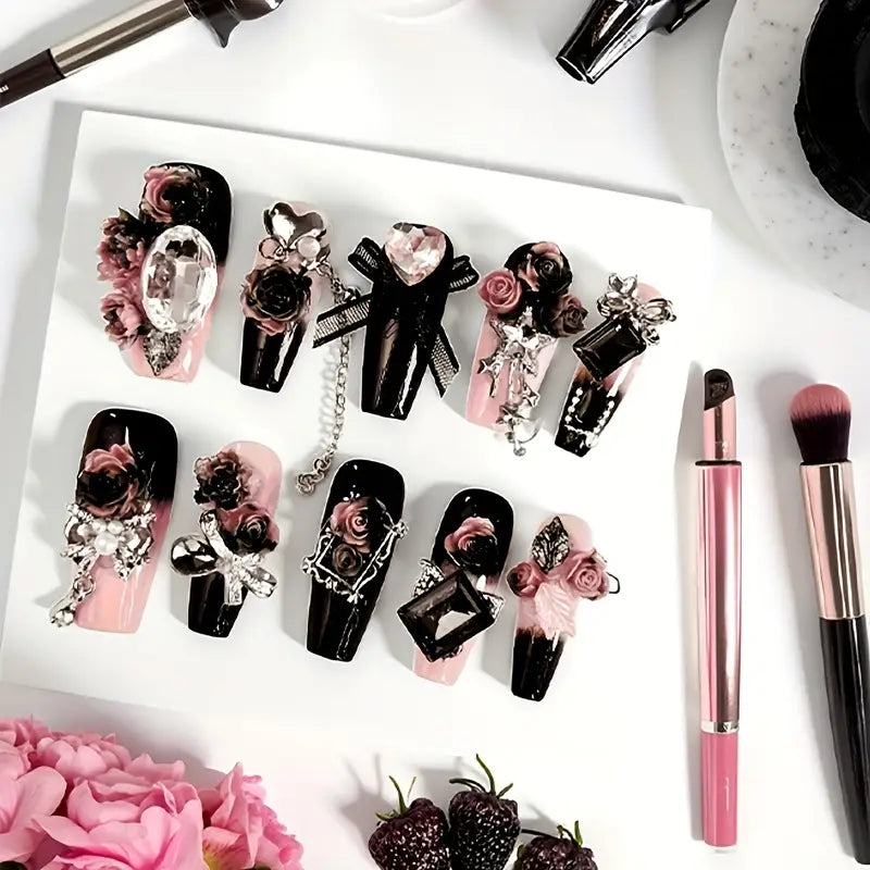 Dark Bloom Nails