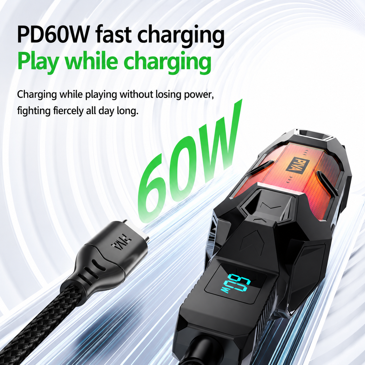 PIVA X41 Gaming Sound Card Splitter🎮 | 60W PD Fast Charging ⚡ | Hi-Res DAC Audio | 3-Stage EQ
