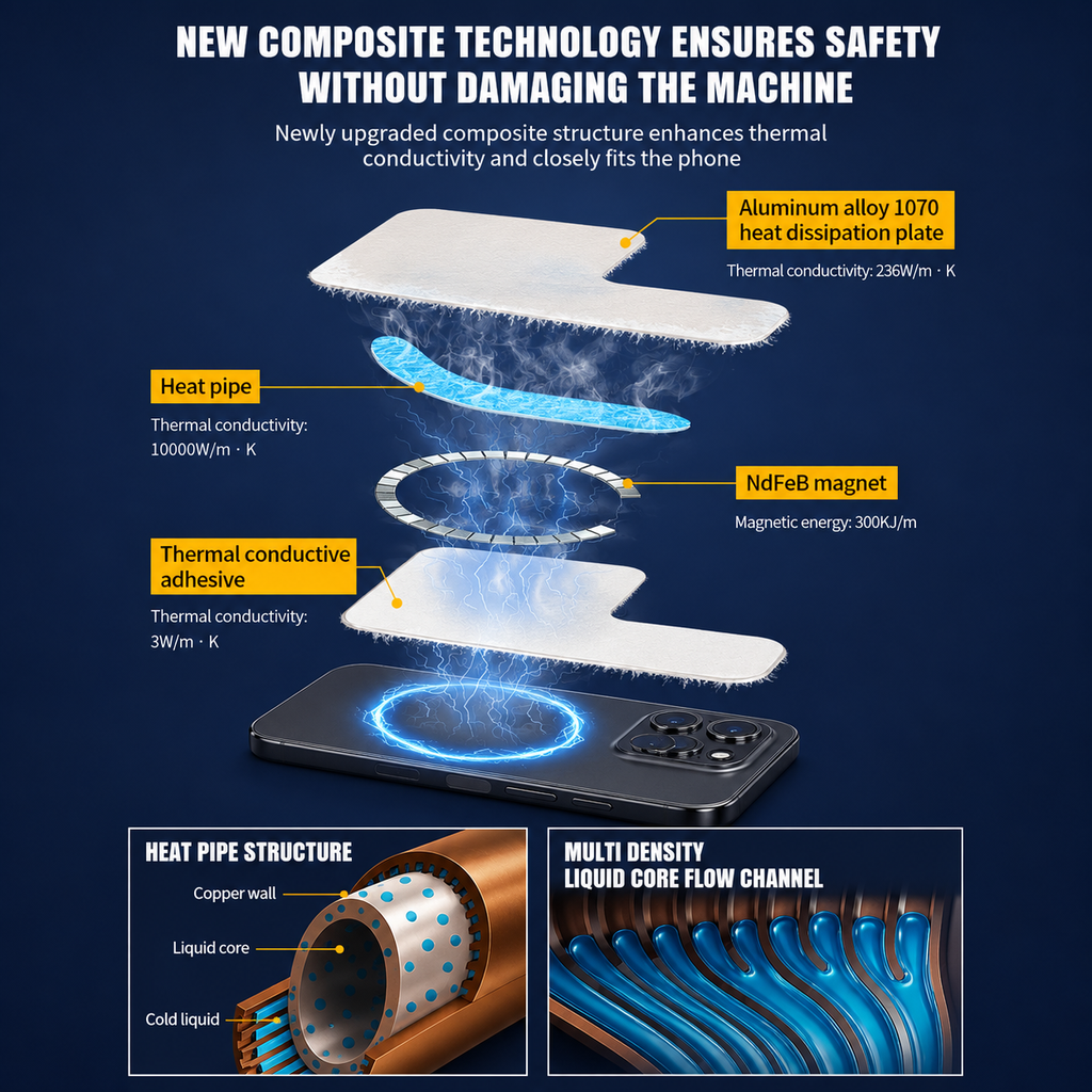 L-Shape Water Cooling Plate for Mobile Cooling Fans & iPads